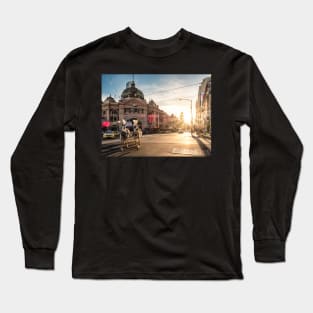 Horse and Cart at Flinders St Station Long Sleeve T-Shirt